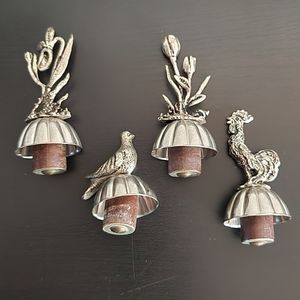 Vintage / Antique Pewter Wine Stoppers